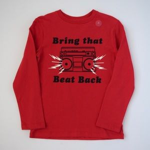 GAP Boys’ Red Stereo Graphic Long Sleeve T-Shirt